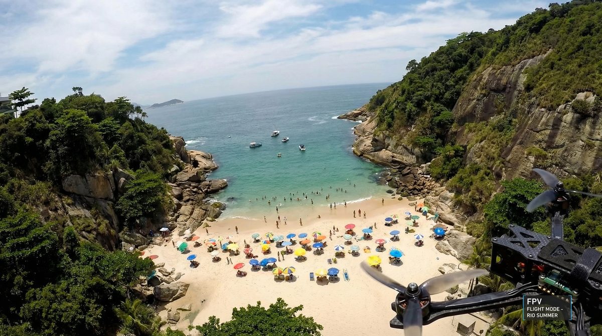 Vista aérea de praia no Rio de Janeiro